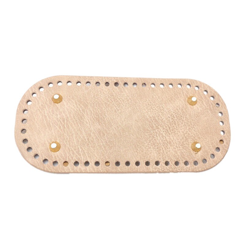 1 stk håndlavet pu læder bund med huller nitte til strikke taske håndtaske gør det selv kvinder skulder crossbody tasker tilbehør