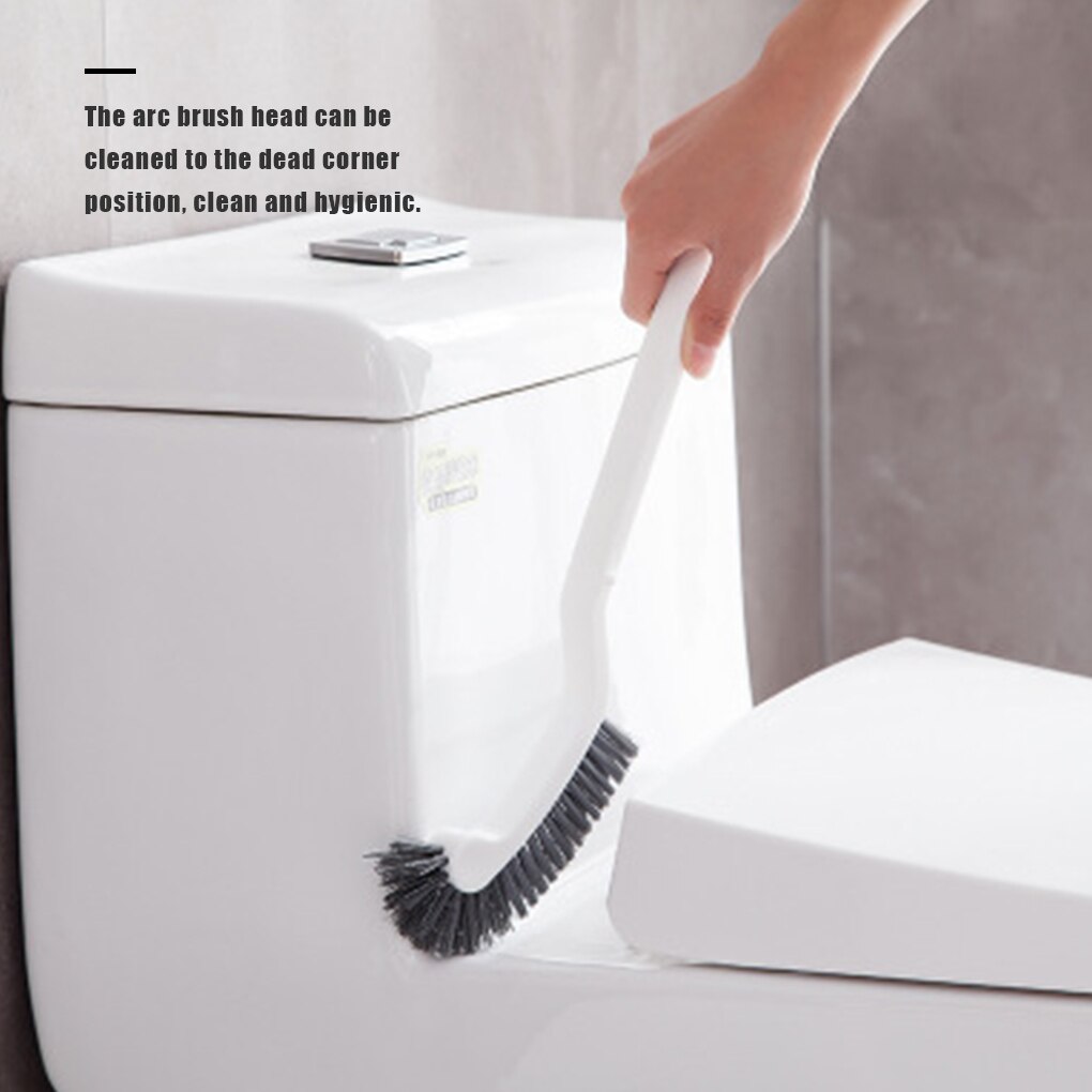 Strong Toilet Cleaning Brush Plastic Scrubber Curved Clean Side Bending Handle Corner Brush Bathroom WC Cleaning Toilet Supplies