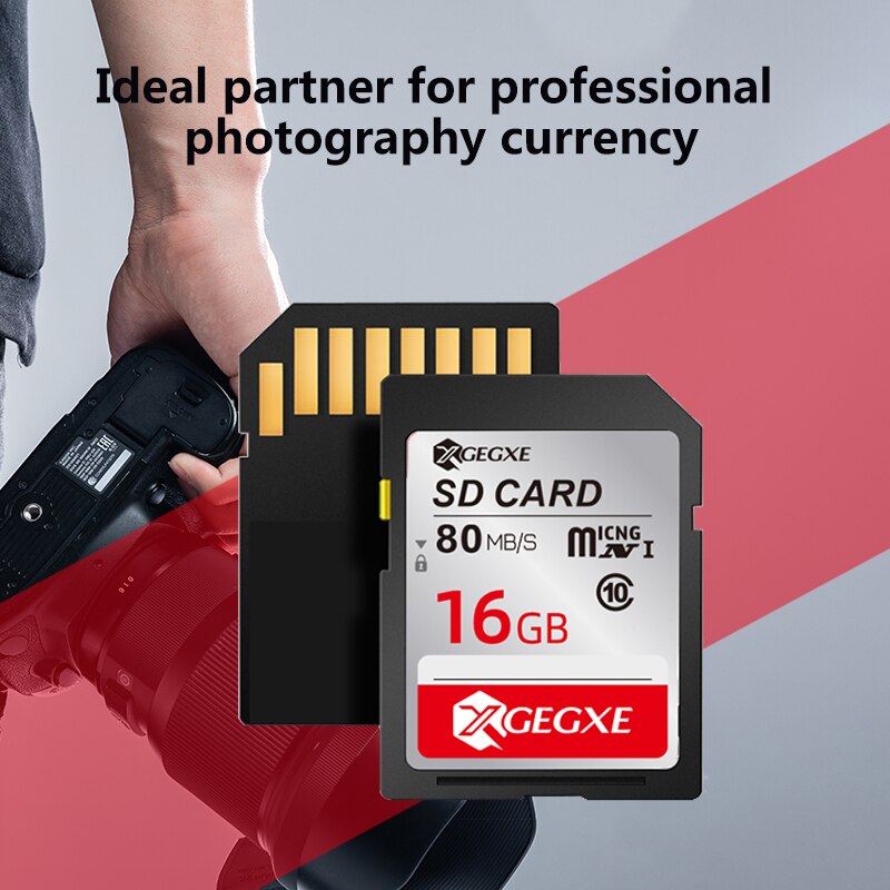 Xgegxe 32 Gb Sd-kaart 8 Gb 16 Gb 64 Gb 128 Gb Geheugenkaart 80 Mb/s Flash Drive Voor camera