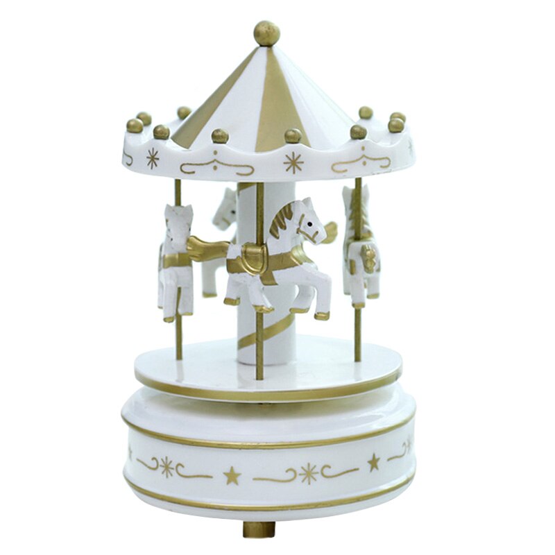 Romantic Carousel Horse Music Box Toy Artistic Wooden Carousel Music Boxes Valentines Day Home Deocr