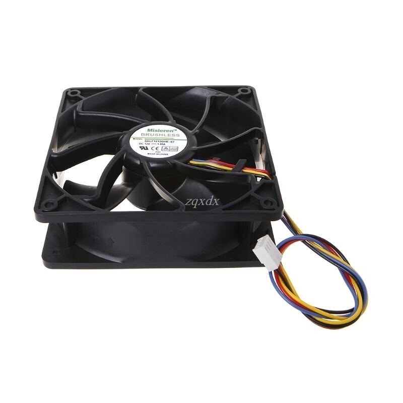 Cooling Fan 12038 12V 1.85A Dual Ball Bearing Brushless 4-Wire PWM Temperature Control Air Cooler Mining Machine