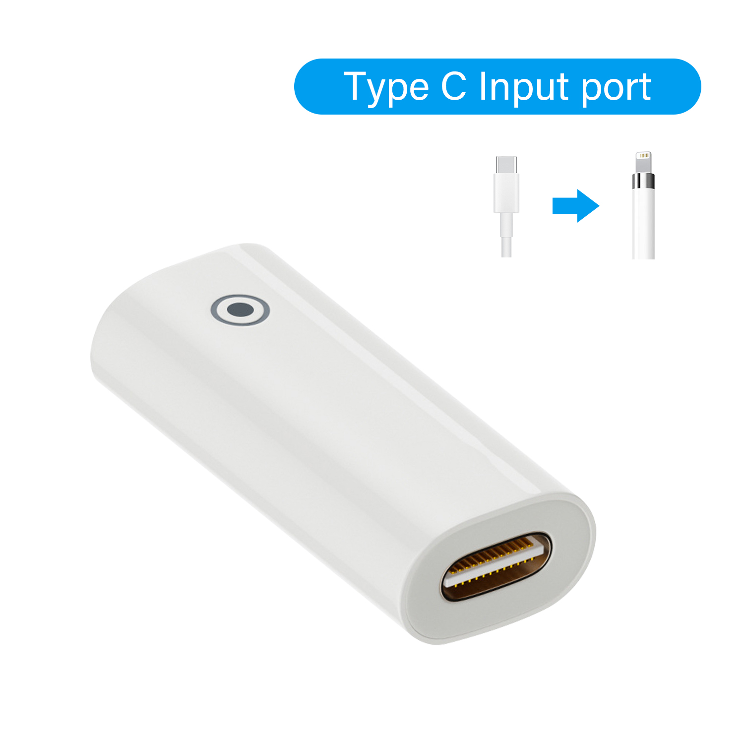 Para Apple Pencil 1 2 iPad Pro lápiz óptico adaptador de carga cargador convertidor USB tipo C a Lightning USBC Cable conector accesorio: green