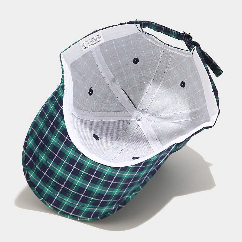 Unisex Hat Women Summer Korean Student Plaid Baseball Cap Simple and Versatile Casual Cap Men Sun Hat