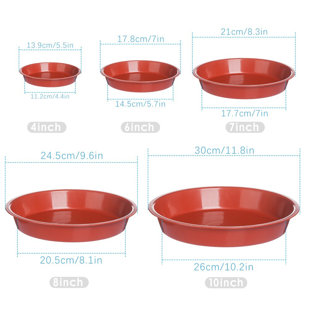 3Pcs Durable Kunststoff Pflanze Untertasse Heavy Duty Drip Trays Kunststoff Tray Untertassen Runde Blume Topf Indoor Outdoor Garten Zubehör