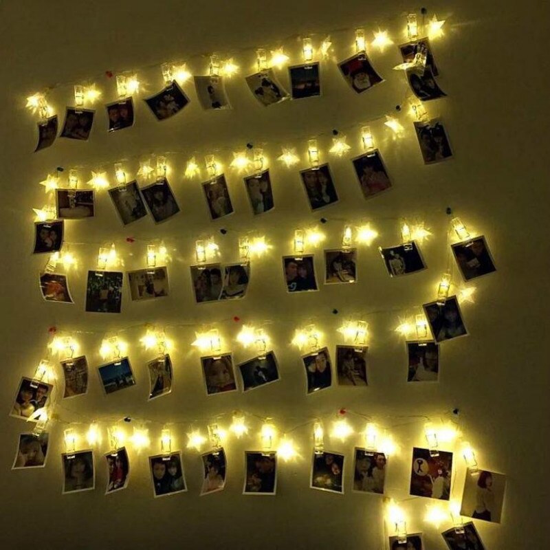 LED foto Clip lampe Schnur kreative schlafzimmer blinken dekorative lichter hintergrund Zauberstab Clip Party foto Clip USB kleine laterne
