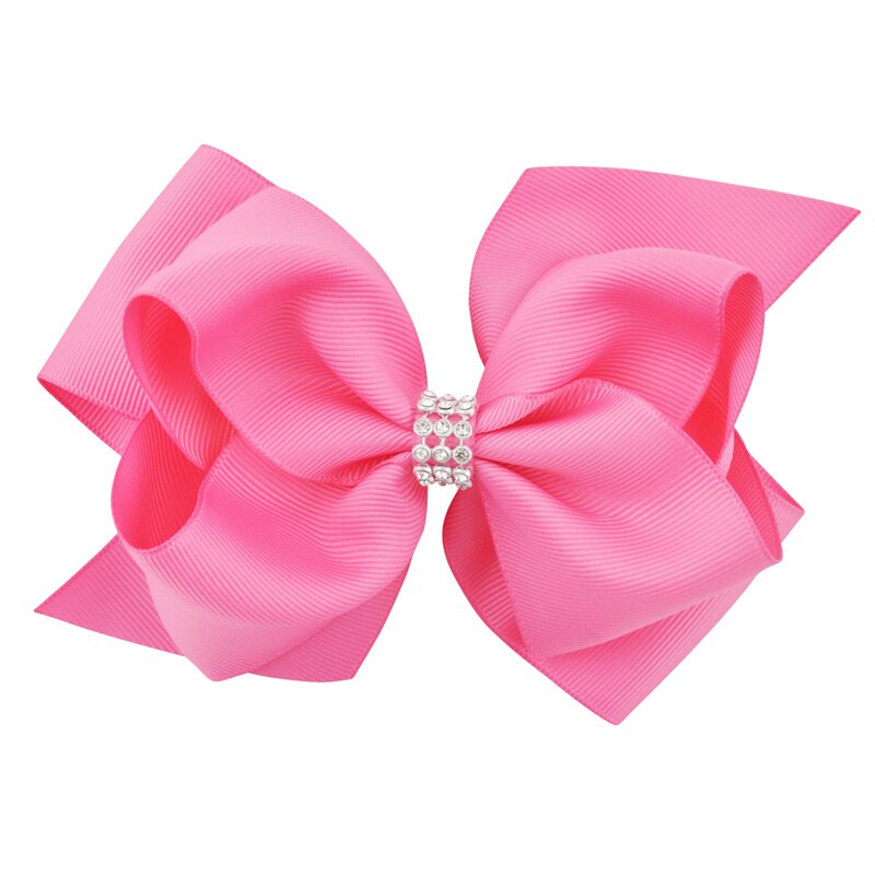 20 kleuren 6 inch meisjes luxe strass strik haarspeldjes kinderen grosgrain lint haarstrik haarspelden hoofddeksels haaraccessoires: Kleur 13