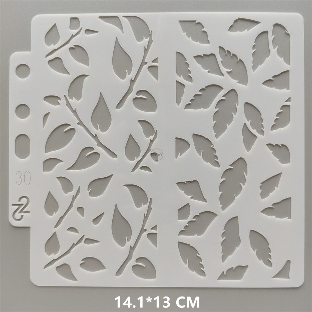 (26 stilarter) geometri grafik stencils maling prægning gør-det-selv scrapbooking materiale kort skabeloner papir album håndværk: Lysegul