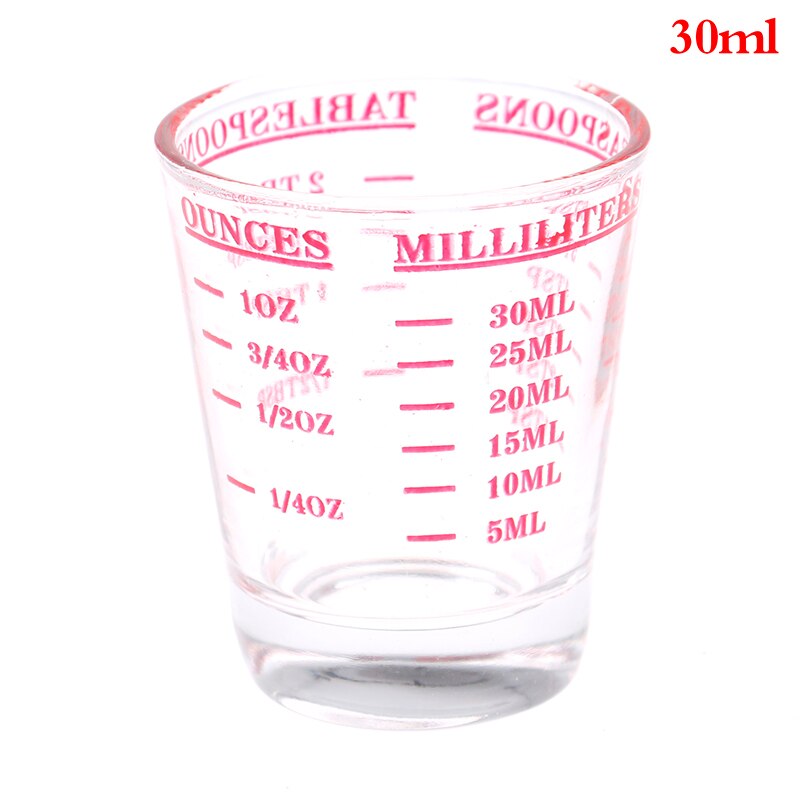 30 ML Glass Measuring Cup With Scale Shot Glass Liquid Glass Ounce Cup Baking Tools Kitchen Appliances: RD