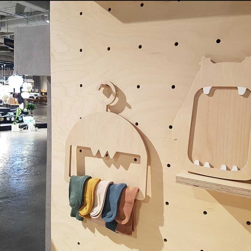 Perchero de madera portátil para ropa de bebé, 5 piezas, decoración para habitación de niños, guardería,