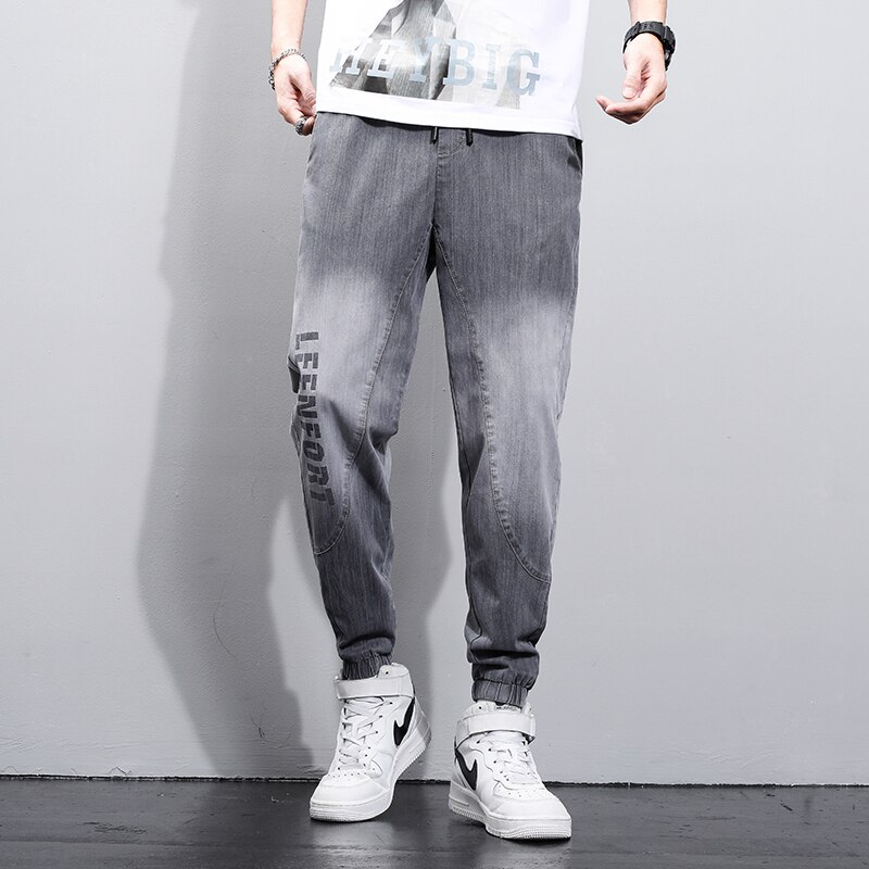 Summer Men Cargo Harlan Pants Imitate Jeans Men's Streetwear Harajuku Style Casual Cotton Pants Hip Hop Trousers Male