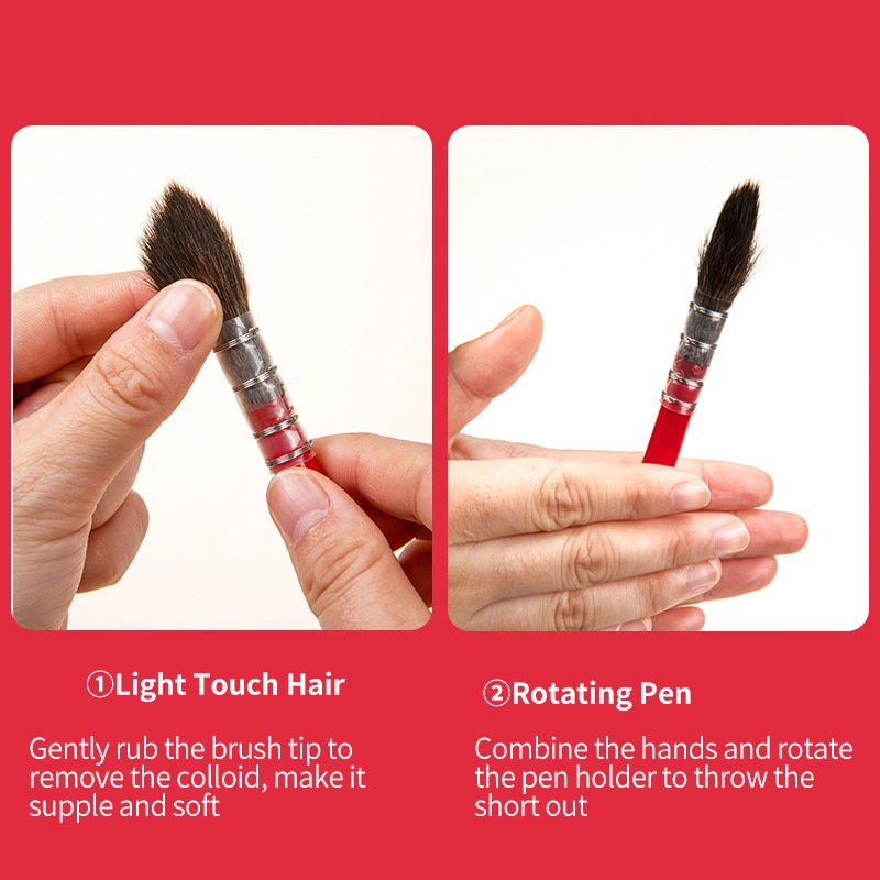 Pincel de pelo de ardilla para pintura de Acuarela, Pinceles puntiagudos de para acuarelas, 1 unidad