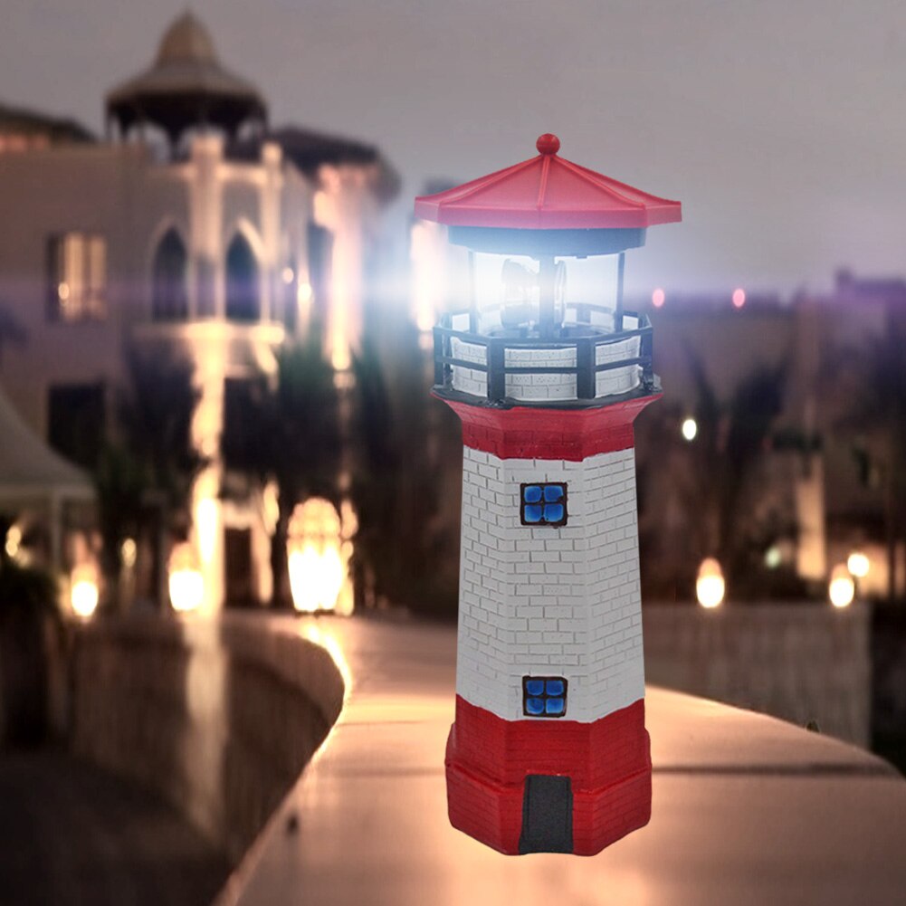 Phare forme solaire lumière LED jardin clôture cour décoration extérieure capteur intelligent balise lampe rotative