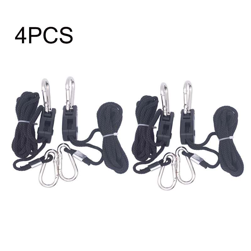 Adjustable 1 PCS 1 Pair 2 Pair 1/8 Inch Nylon Rope Ratchet Hangers for Grow Tent Room Fan Carbon Filter Led Grow Light: 4pcs