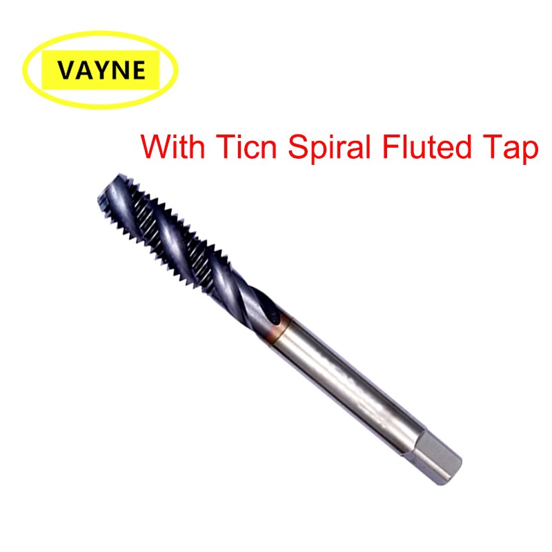 Hrse-grifo estriado en espiral métrico con Ticn, M2, M2.5, M3, M4, M5, M6, M8, M10, M12, X0.4, X0.5, X0.7, X0.8, X1.25, X1.75, roscado a máquina