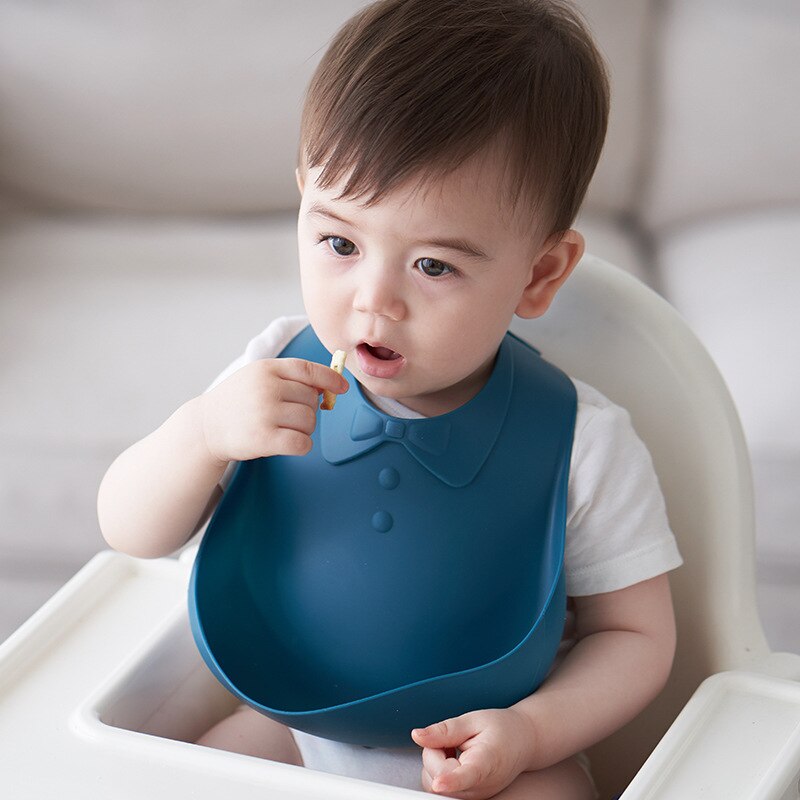 Baby Jongens Meisjes Siliconen Waterdichte Slabbetjes Flexibele Soft Infant Bandana Speeksel Handdoek Effen Kleur Verstelbare Voeden Burp Doeken