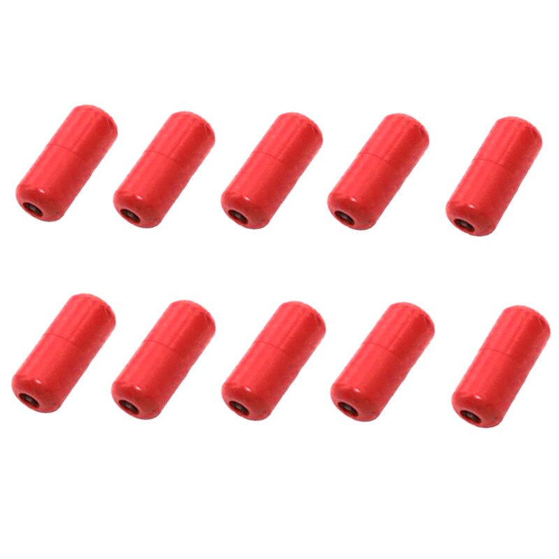 10 Uds. De cierres elásticos para cordones, cierre de cápsula de Metal, hebillas de punta, sin cordones, accesorios para cordones: Rojo