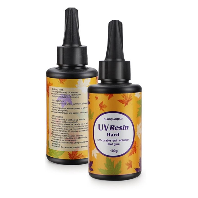 Resina UV de tipo duro, pegamento transparente de cristal, accesorios de curado, molde de cristal, fabricación de jabón, , 15g, 25g, 60g, 100g, 200g