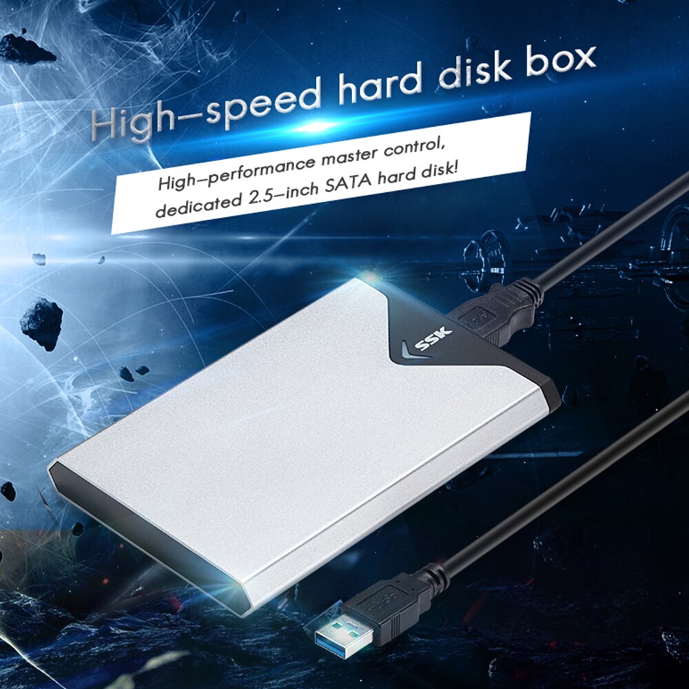 SSK Aluminium Alloy USB 3.0 High Speed HDD Enclosure 2.5 Inch SATA Hard Disk Case External HDD Case for Laptop Notebook HE-V315