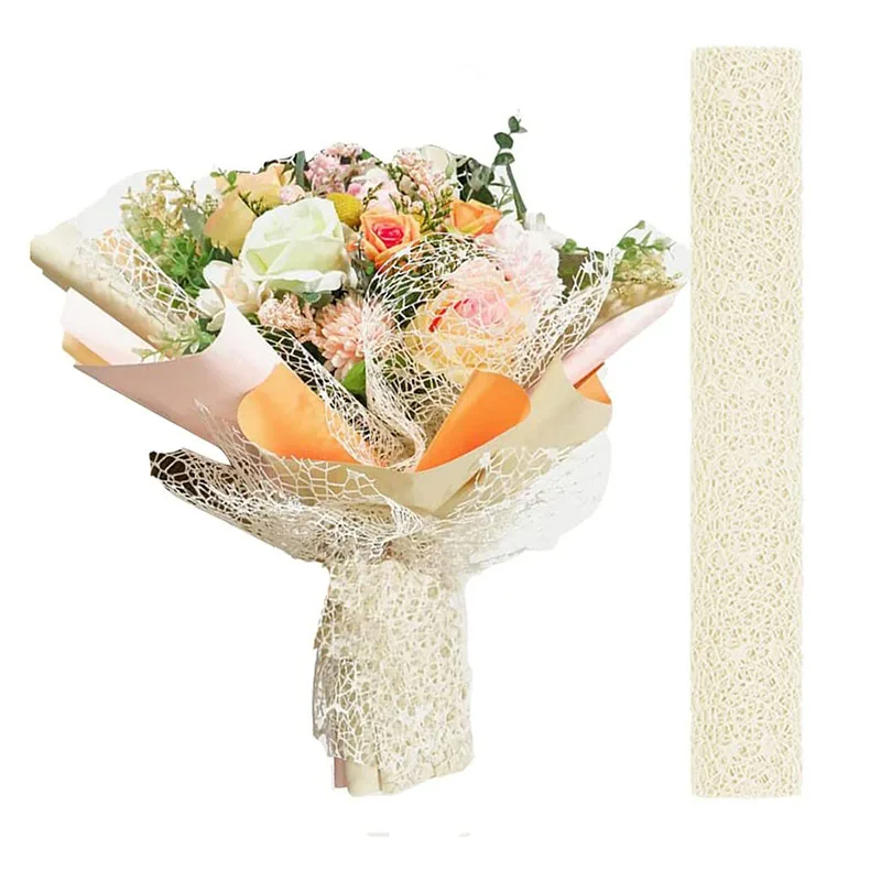 Papier d'emballage de fleurs en maille, filet creux irrégulier, papier pour Bouquet Floral, feuille d'emballage de fleurs fraîches, fournitures d'emballage pour fleuriste