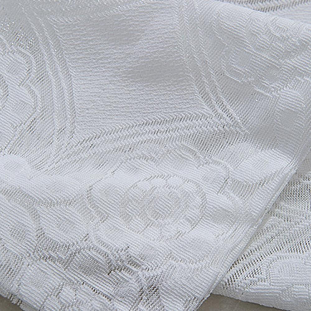 Paravent en dentelle à motif délicat de fleurs, 3 tailles, blanc et bleu, pour fenêtre de balcon, rideau court en gaze, cantonnière de cuisine, décoration de maison