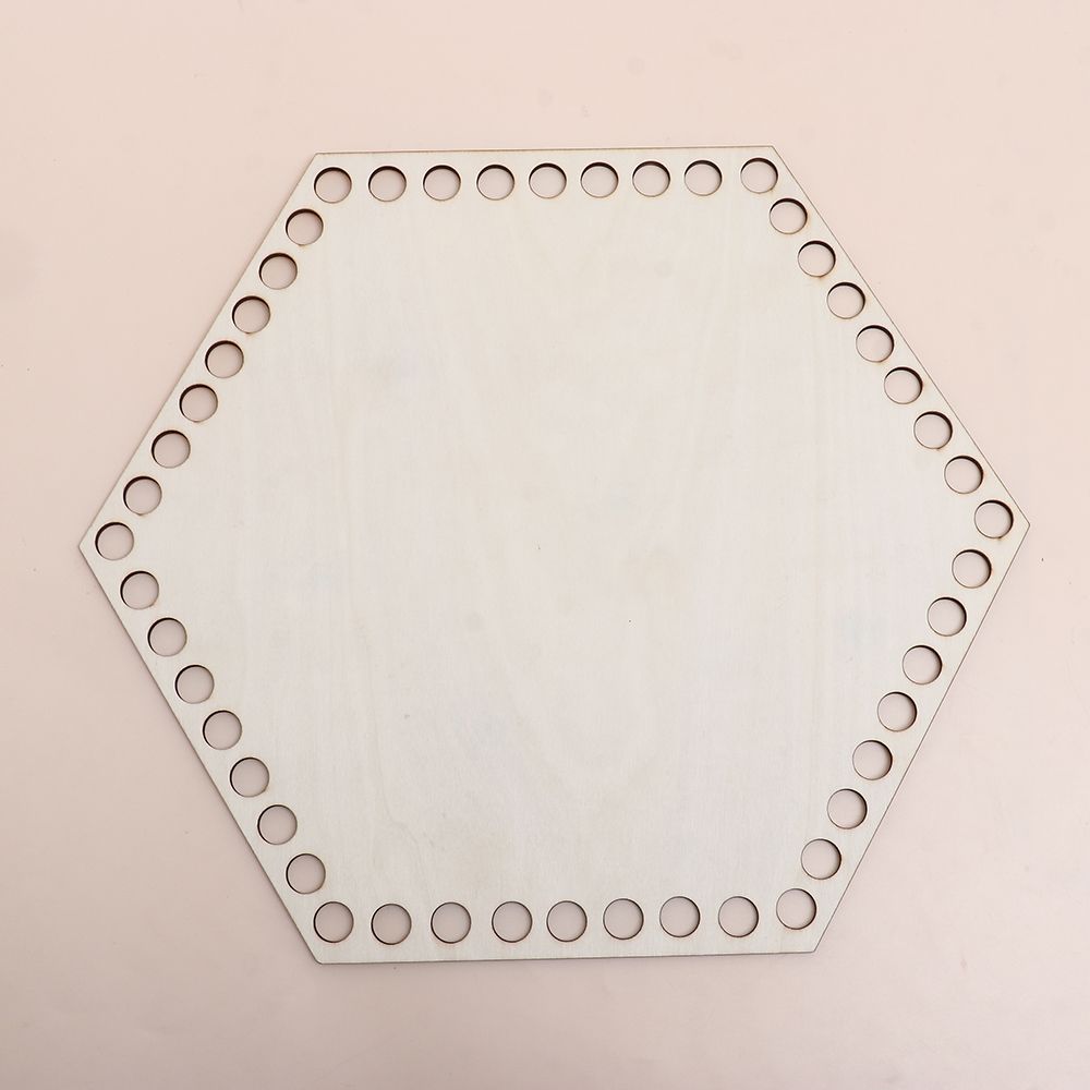 2Pcs/set Natural Wooden Basket Bottom Crochet Basket Bottom Embroidery Floss Organizer Hollow Crochet Basket Base DIY Craft