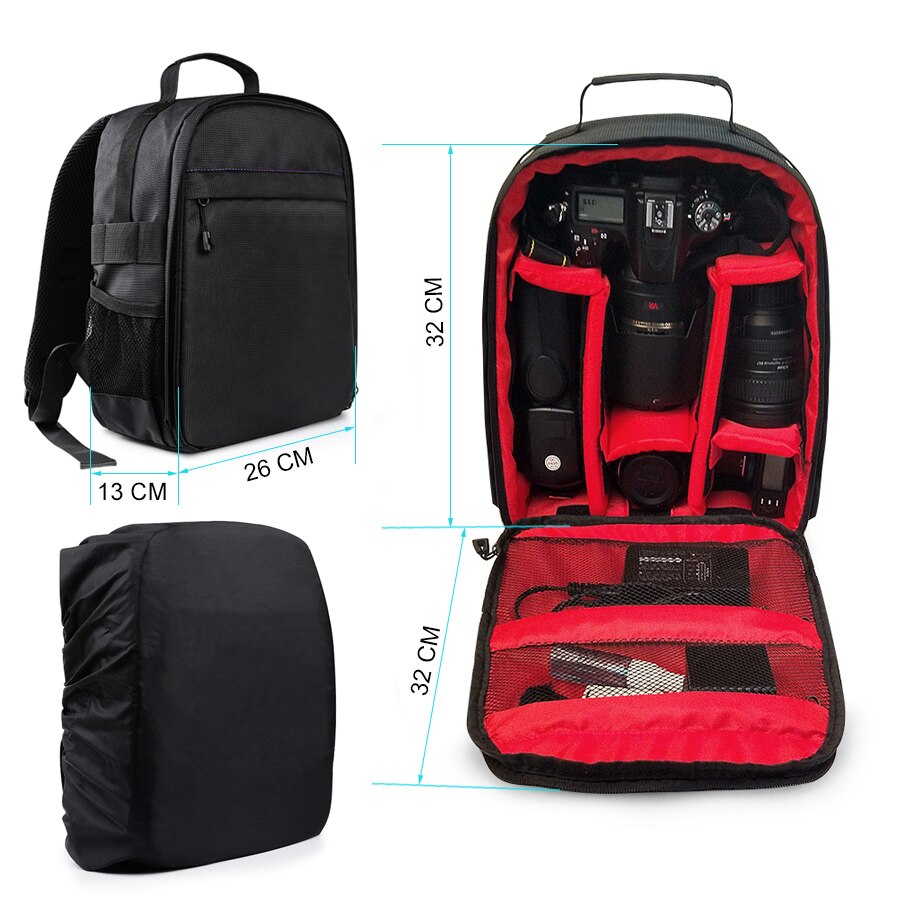 Kit de limpieza 3 en 1, mochila impermeable para cámara, funda para Canon EOS 1100D 760D 750D 700D 600D 1300D 1200D 650D 550D 60D 70D