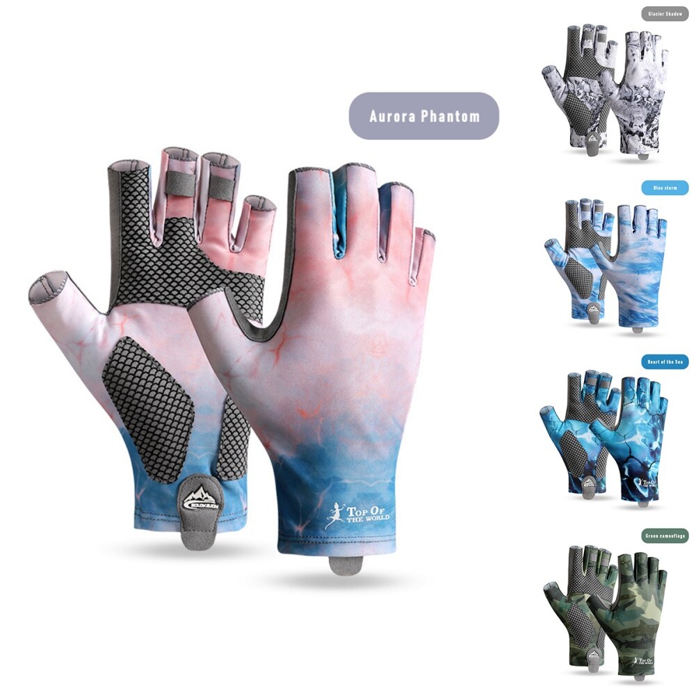 Gants de pêche pour l&#39;extérieur, Protection contre le soleil, Protection UV, sans doigts, pour le kayak et l&#39;aviron