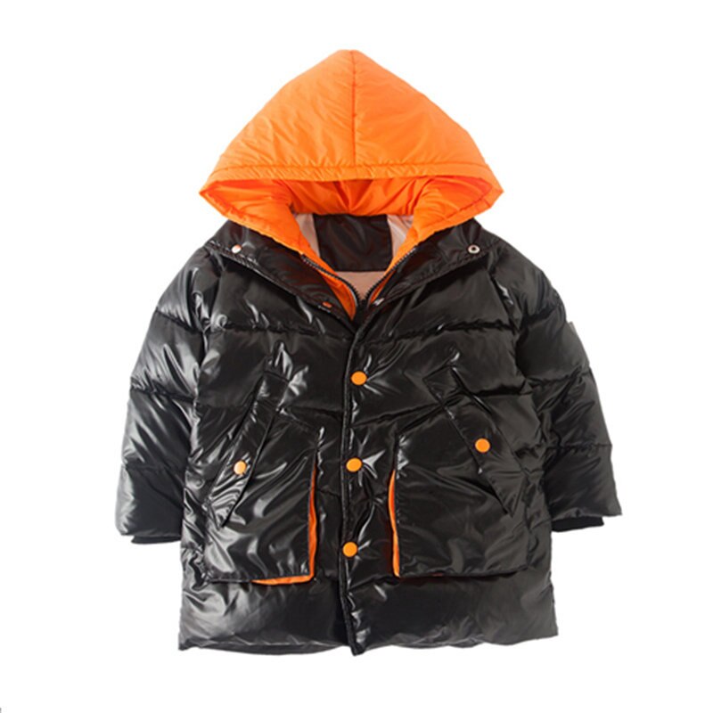 Kids Winter Long Style Jacket Coat For Boys Children Hooded Outerwear Warm Clothes Age 4 5 6 7 8 9 10 11 12 13 Years Old