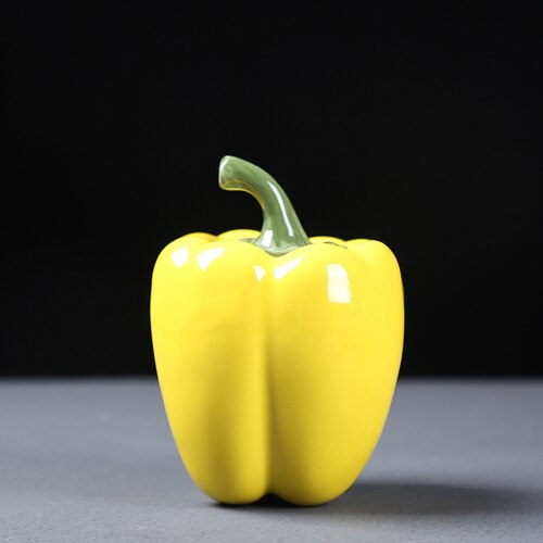 Kreative Keramik Tee Caddie Grün Pfeffer Tee Dosen Mini Tragbare Reise Lagerung Dosen Chinesischen Kung Fu Tee Kasten Keramik Tee Glas: Gelb S