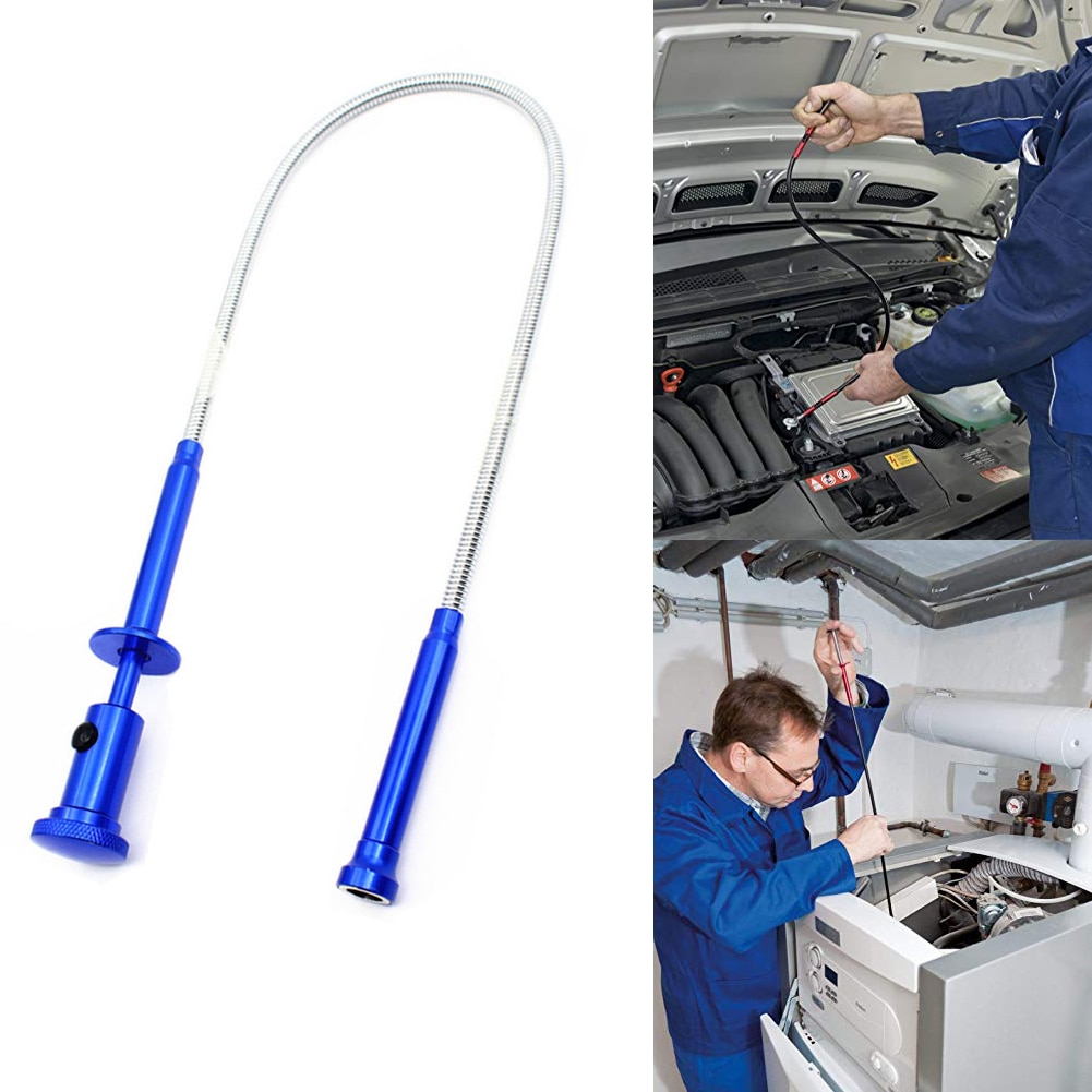 Sewer Cleaning Toilet Gadget Magnetic LED Light Stretchable Iron Flexible Spring Rod Home Gripping Claw Grapple