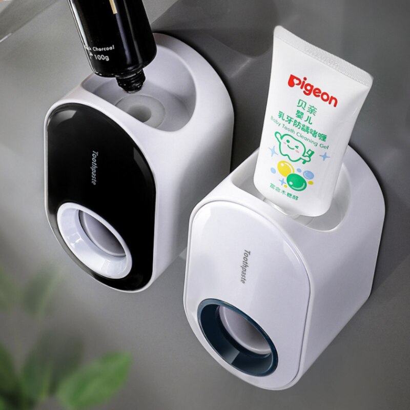 Baispo doven automatisk tandpasta klemme dispenser vægmonteret tandbørsteholder støvtæt husholdning rengøringssæt tilbehør