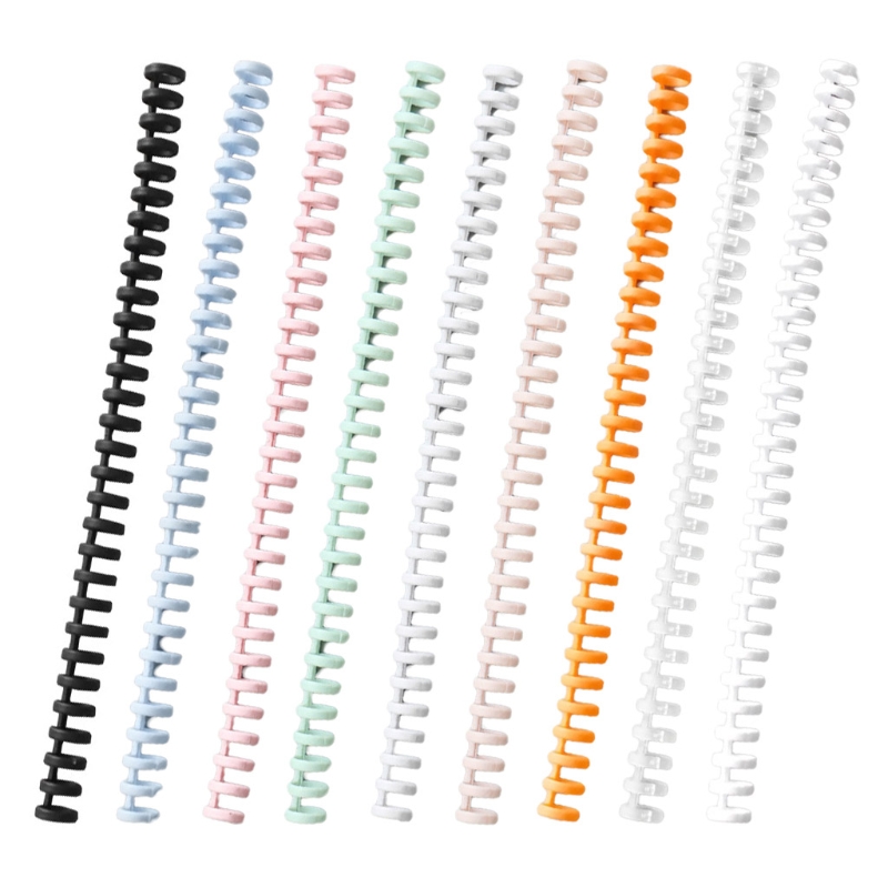 J6PA 30-Ring Binding Comb Colorful Binder Ring Aperture 0.59&#39;&#39; Length 11&#39;&#39; Fit for A6 6-ring A5 20-ring B5 26-ring A4 30-ring