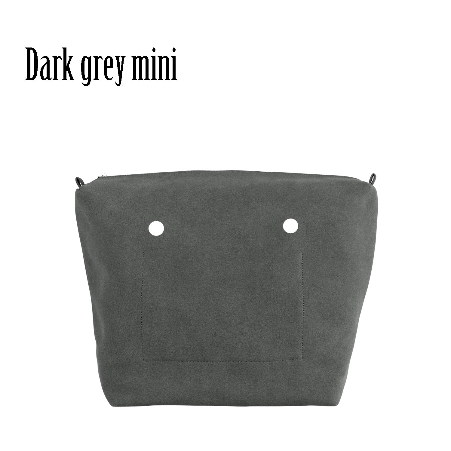 Huntfun-Mini forro clásico de cuero recubierto de nobuk para bolsa, bolsillo con cremallera, resistente al agua: dark grey mini