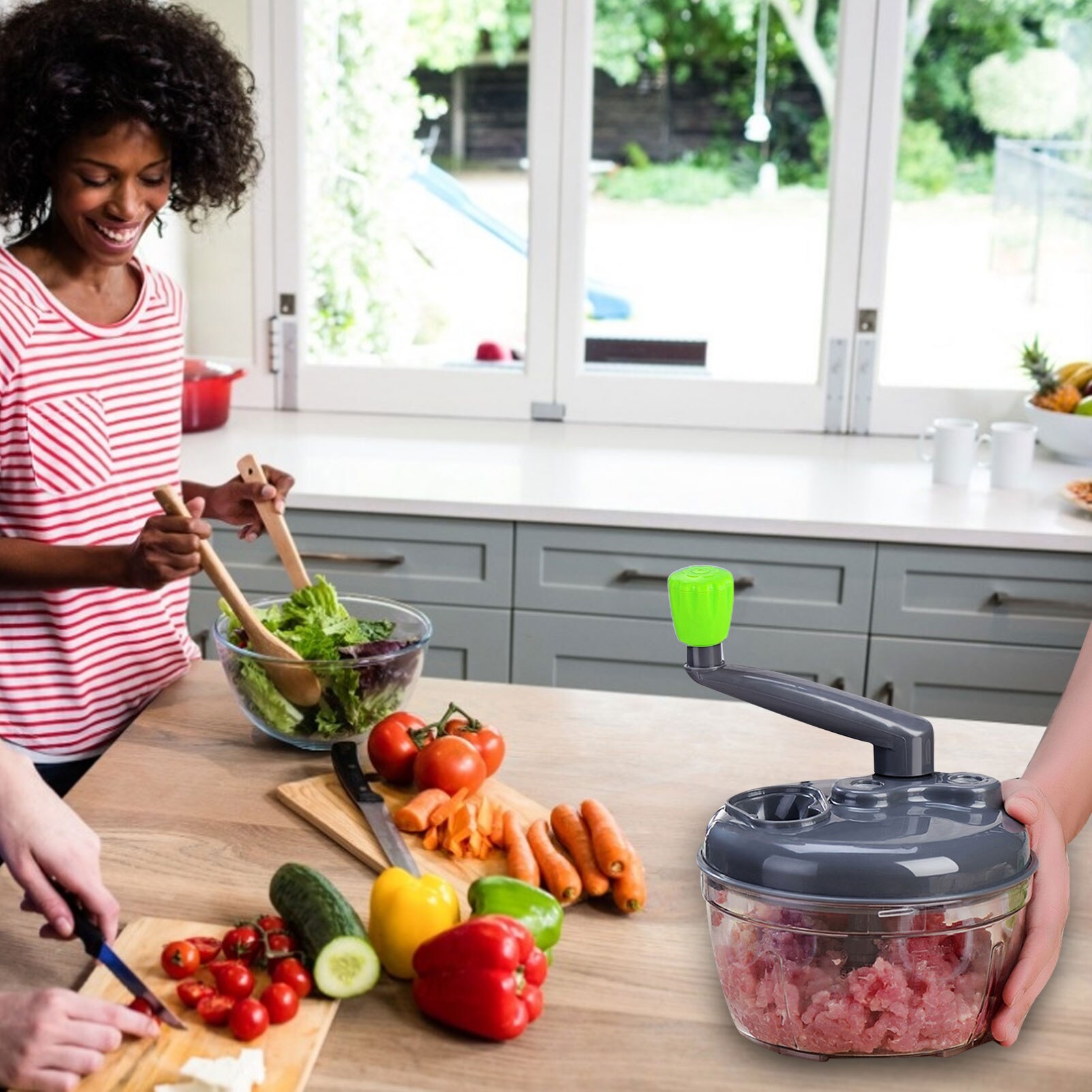 Manual vegetable mixer chopper kitchen accessories manual food chopper mixer vegetable food dicing machine meat grinder