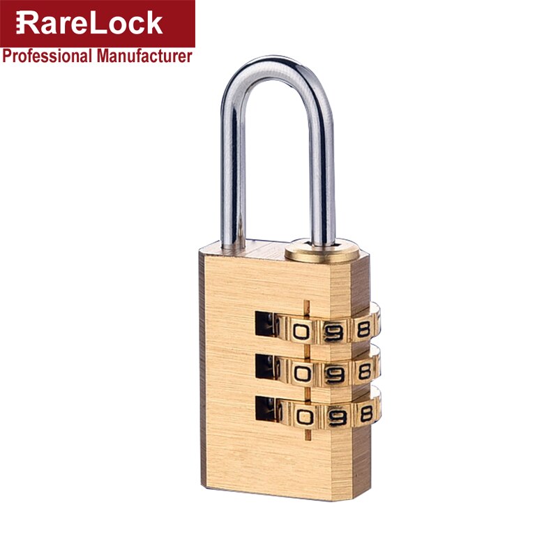 Mini Brass Combination Padlock Copper Padlock Password Lock for Warehouse Cabinet Bags Gym Locker Rarelock A