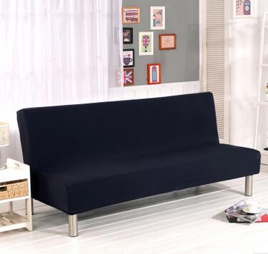 Solid Color Solid Sofa Cover Elastic fabric sofa cover Sofa Slipcover Candy Green All-inclusive Cover For Couch Without Armrest: black