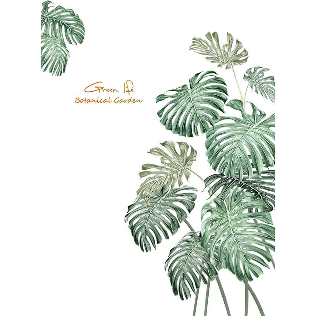 Zielone liście naklejki ścienne robić sypialni wystrój ścian salonu kuchnia dla dzieci pokój Diy ściana naklejki ścienne naklejki dekoracyjne robić domu # T1P: Default Title