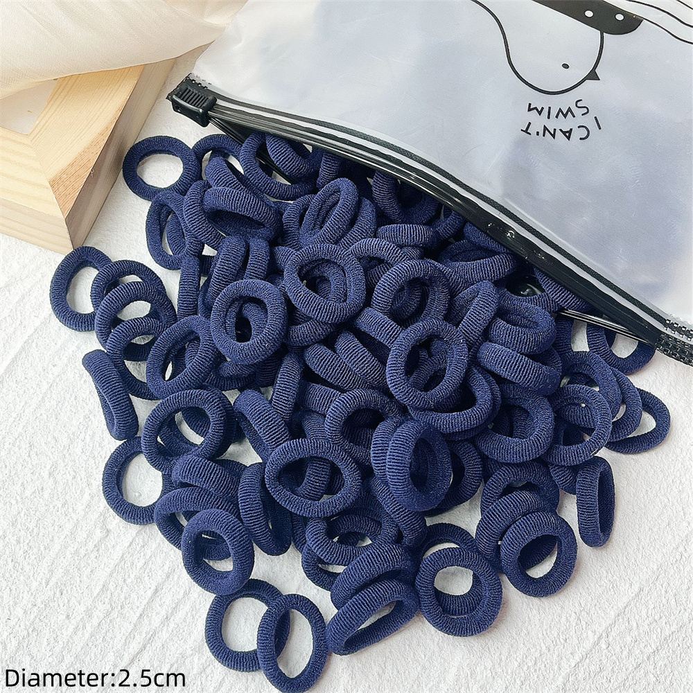 50 Uds. Banda elástica negra para el cabello, lazos, colets, coleteros, resortes, accesorio de goma para niñas y mujeres, conjunto de soporte para coletas sin daños