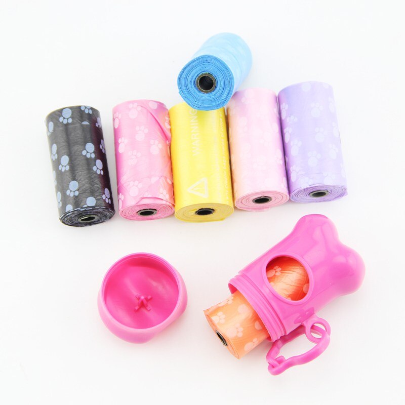 3 Pcs Plastic Bags Mini Pet Dogs Bags Dispenser Bone Box for Pet Waste Bags Portable Litter Box Pet Outdoor Carry Supply