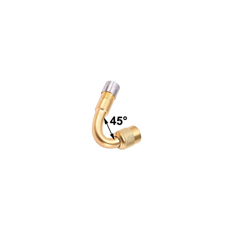 Air Tyre Ventiel Uitbreiding Adapter Band Reparatie Tool Voor Auto Vrachtwagen Motorfiets Fiets Accessoires 45 90 135 Graden Messing: Gold 45 Degree