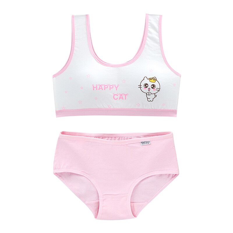 Girl Training Bras Puberty Young Girls Teenagers Student Camisole Vest Set Cotton Children Sport Underwear