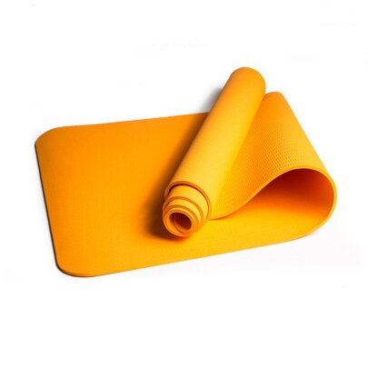 Eco-Friendly 6mm TPE With Posture Line Thicken Yoga Pilates Mats Pad For Lose Weight Home Gym: Orange