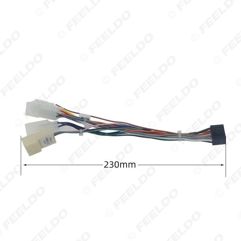 FEELDO 16P Car Head Unit Wire Harness Adapter For Toyota OEM Car Radio Harness With 3-Terminal #FD2771