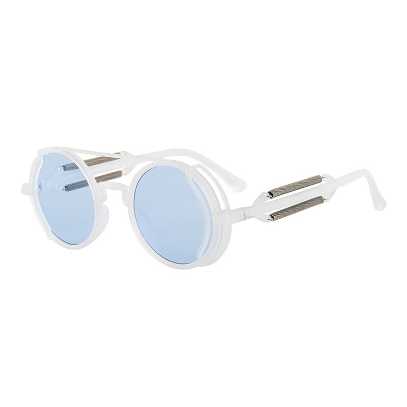 Mode Steampunk Stijl Zonnebril Retro Klassieke Ronde Frame Glazen Multi-color Lens Zon Brillen Gothic Punk Bril Unisex: J