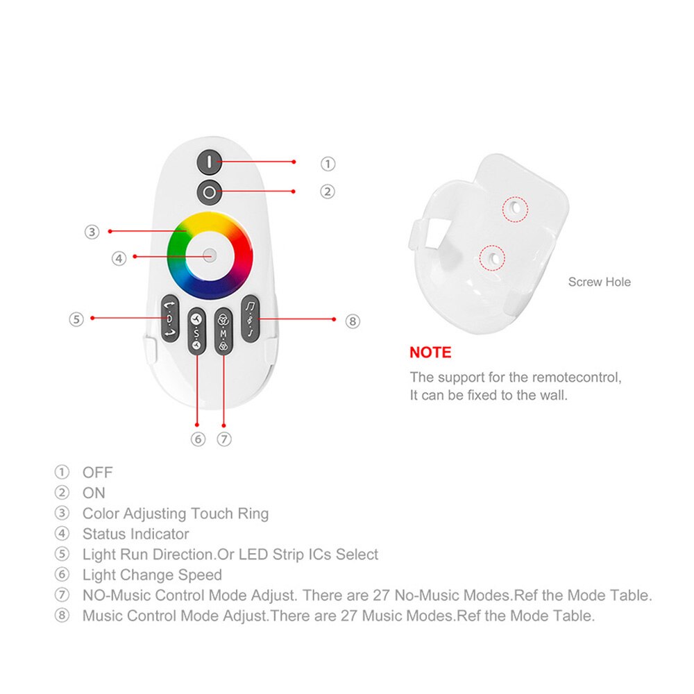 Muziek X2 Controller Voor WS2812B/WS2811/WS2813/USC1903 Led Strip Tape Licht Modules Max 1000 Pixels Met rf Touch Remote DC5V-24V