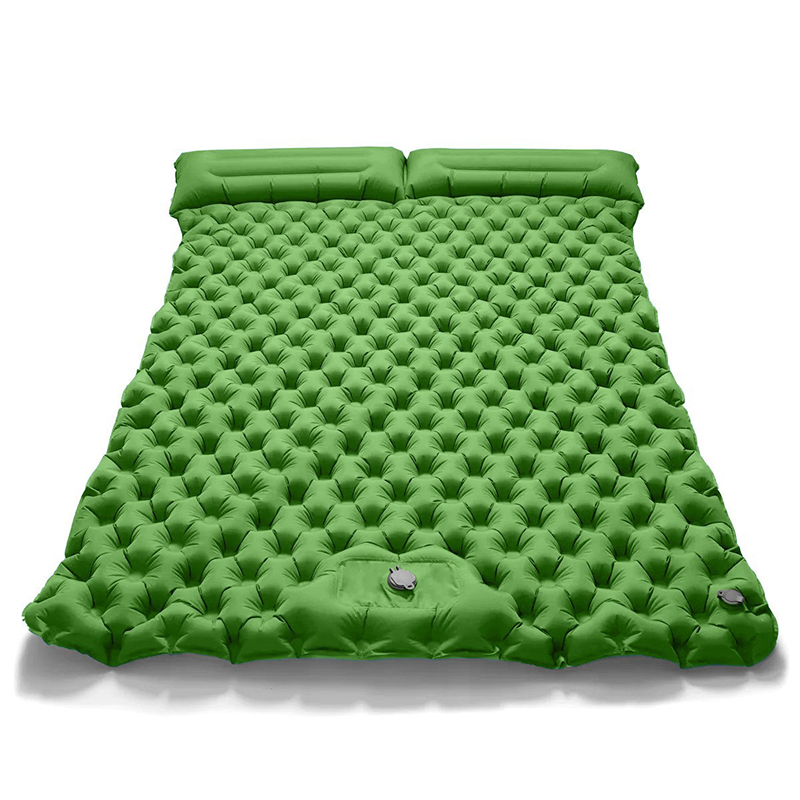 Outdoor Sleeping Pad camping tent Air Mat for Travel Backpacking Hiking Double Inflatable Mattress with Built-in Pillow Pump: Orange