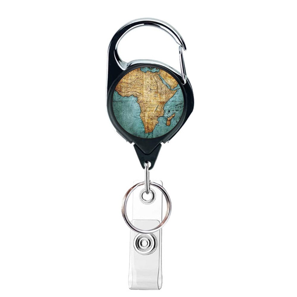 1 PIÈCES Rétro Mandala Boussole Corde Lanière D'insigne Clip Porte-clés Nom Porte-Étiquette Porte-clés Carte Enrouleur De Cordon Rétracter Tirer Porte-clés Recul