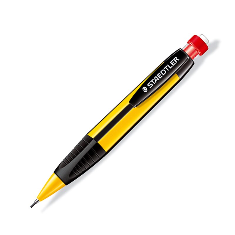 STAEDTLER 771 portaminas lápices mecánicos de dibujo suministros de oficina lápiz triángulo varilla con goma de borrar 1,3mm: Yellow (1 pack)