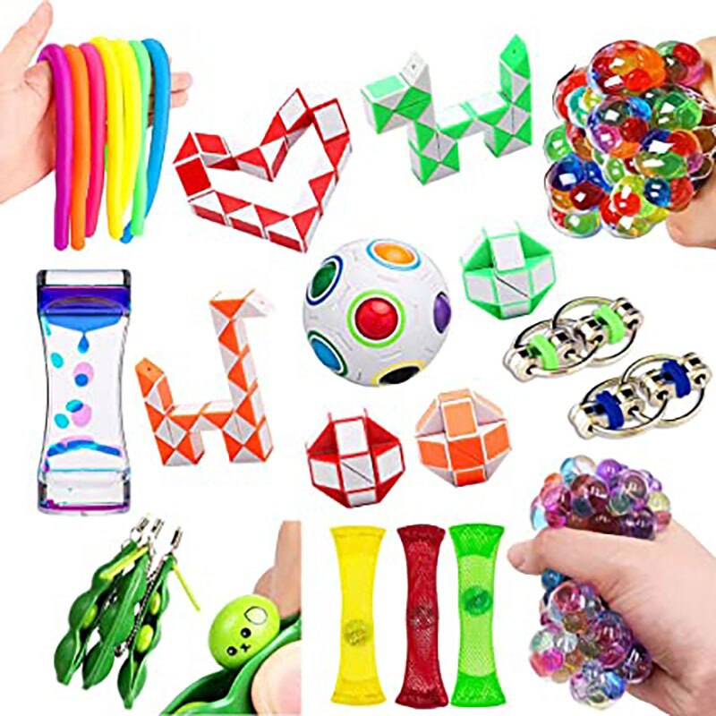 Fidget Sensory Toy Set Stress Relief Toys Autism Anxiety Relief Stress Pop Bubble Toysn for Adultssensory Decompression Artifac: GMK-23