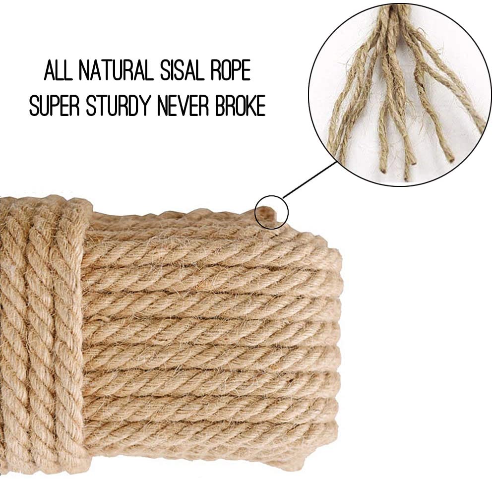 1-14mm Vintage Natural cuerda de yute cordón cadena DIY cesta gato rascarse hecho a mano manualidades embalaje para de jardinería, decoración de la boda